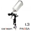Краскопульт Cetron PASSA LV21310 1,3 мм (LVLP) с алюминиевым бачком